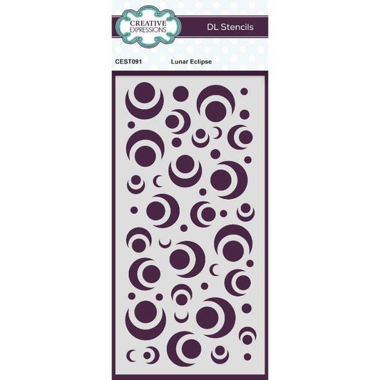 Creative Expressions Lunar Eclipse DL Stencil 4 in x 8 in (10.0 x 20.3 cm) (CEST091)