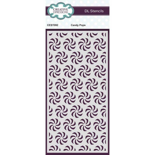 Creative Expressions Candy Pops DL Stencil 4 in x 8 in (10.0 x 20.3 cm) (CEST092)