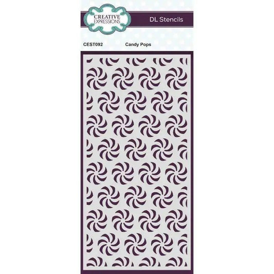 Creative Expressions Candy Pops DL Stencil 4 in x 8 in (10.0 x 20.3 cm) (CEST092) - Printable Heaven
