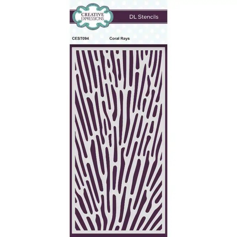 Creative Expressions Coral Rays DL Stencil 4 in x 8 in (10.0 x 20.3 cm) (CEST094) - Printable Heaven