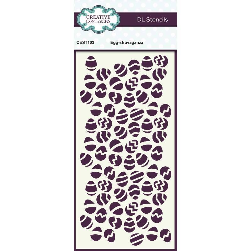 Creative Expressions Egg Stravaganza DL Stencil 4 in x 8 in (10.0 x 20.3 cm) (CEST103)