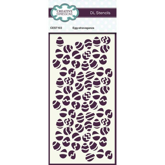 Creative Expressions Egg Stravaganza DL Stencil 4 in x 8 in (10.0 x 20.3 cm) (CEST103)