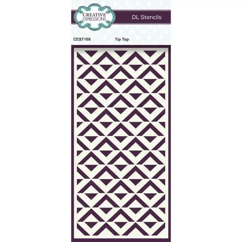 Creative Expressions Tip Top DL Stencil 4 in x 8 in (10.0 x 20.3 cm) (CEST108) - Printable Heaven