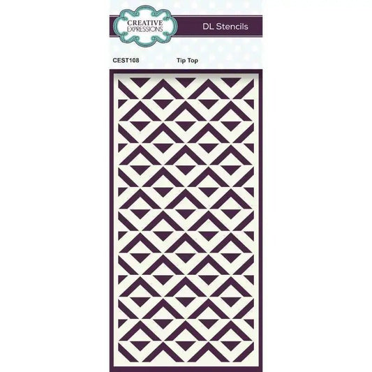 Creative Expressions Tip Top DL Stencil 4 in x 8 in (10.0 x 20.3 cm) (CEST108) - Printable Heaven