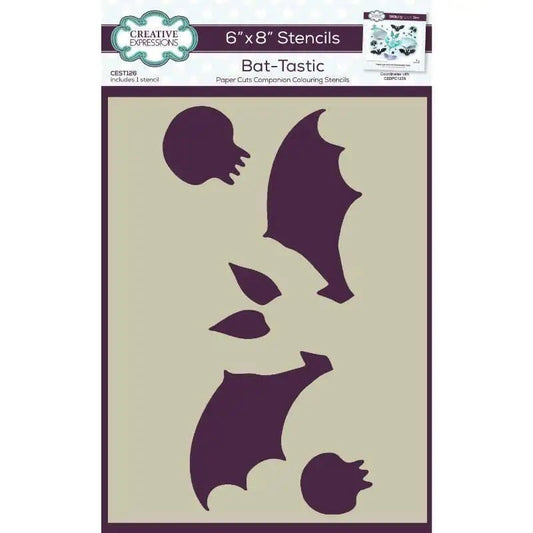 Creative Expressions Bat-Tastic Companion Colouring Stencil 6 in x 8 in (CEST126) - Printable Heaven
