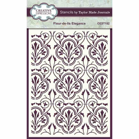 Creative Expressions Taylor Made Journals Fleur-de-lis Elegance 6 in x 8 in Stencil (CEST152)