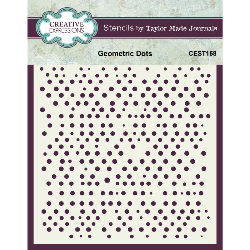Creative Expressions Taylor Made Journals Geometric Dots 6 in x 6 in Stencil (CEST158)