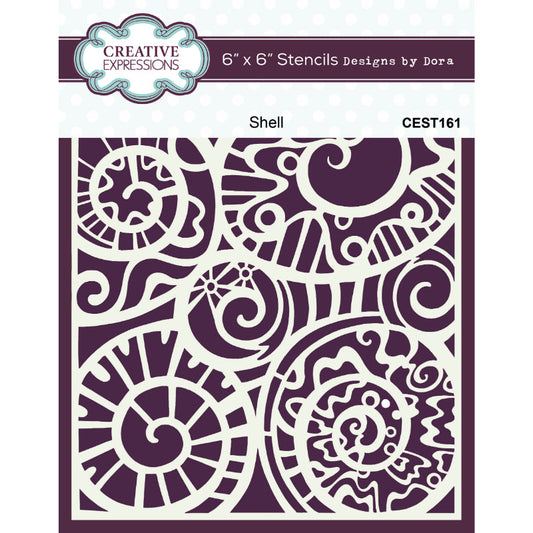 Creative Expressions Dora Shell 6 in x 6 in Stencil (CEST161)