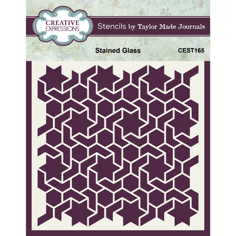 Creative Expressions Taylor Made Journals Stained Glass 6 in x 6 in Stencil (CEST165)