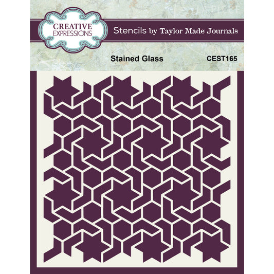 Creative Expressions Taylor Made Journals Stained Glass 6 in x 6 in Stencil (CEST165)