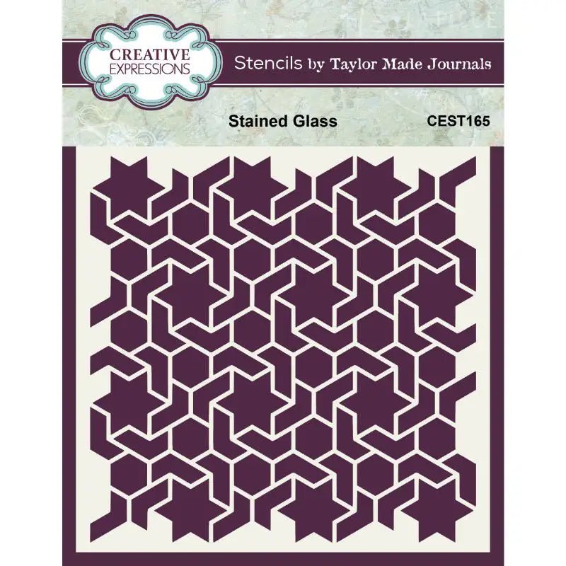 Creative Expressions Taylor Made Journals Stained Glass 6 in x 6 in Stencil (CEST165) - Printable Heaven