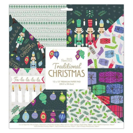 12 x 12" Paper Pack (32pk) - Traditional Christmas - Printable Heaven