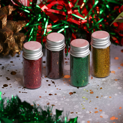 Christmas Glitter Pots 4 Colours (XMA4065)