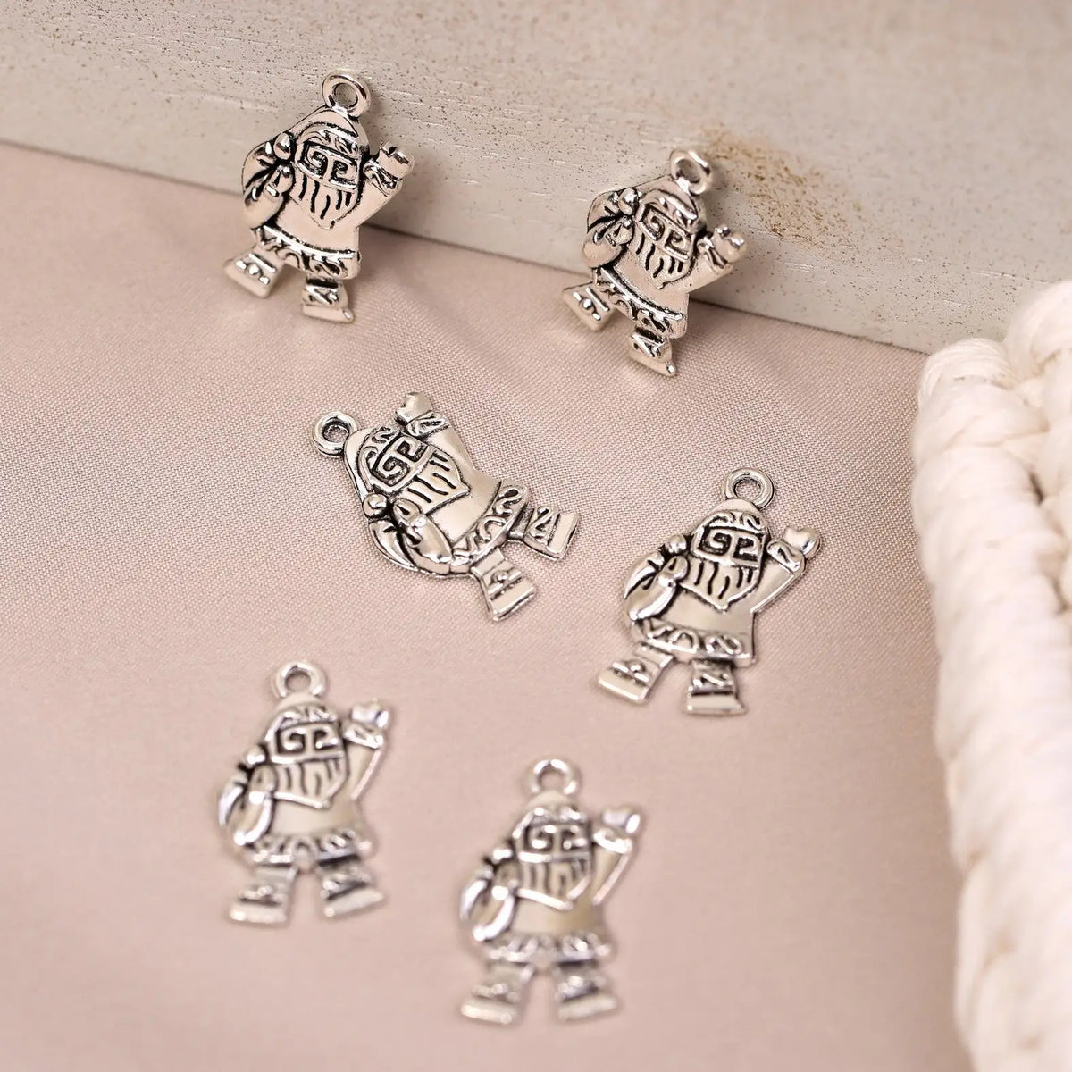 Christmas Santa Metal Charms (6pcs) (MLB-004) - Printable Heaven