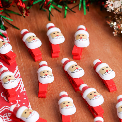 Christmas Santa Wooden Pegs - 20 Pack (XMA3199OB)