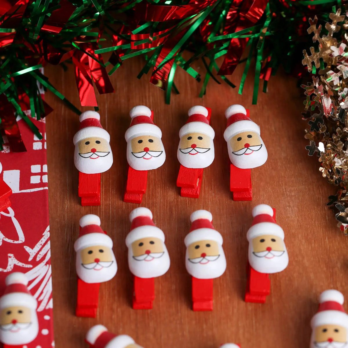 Christmas Santa Wooden Pegs - 20 Pack (XMA3199OB) - Printable Heaven