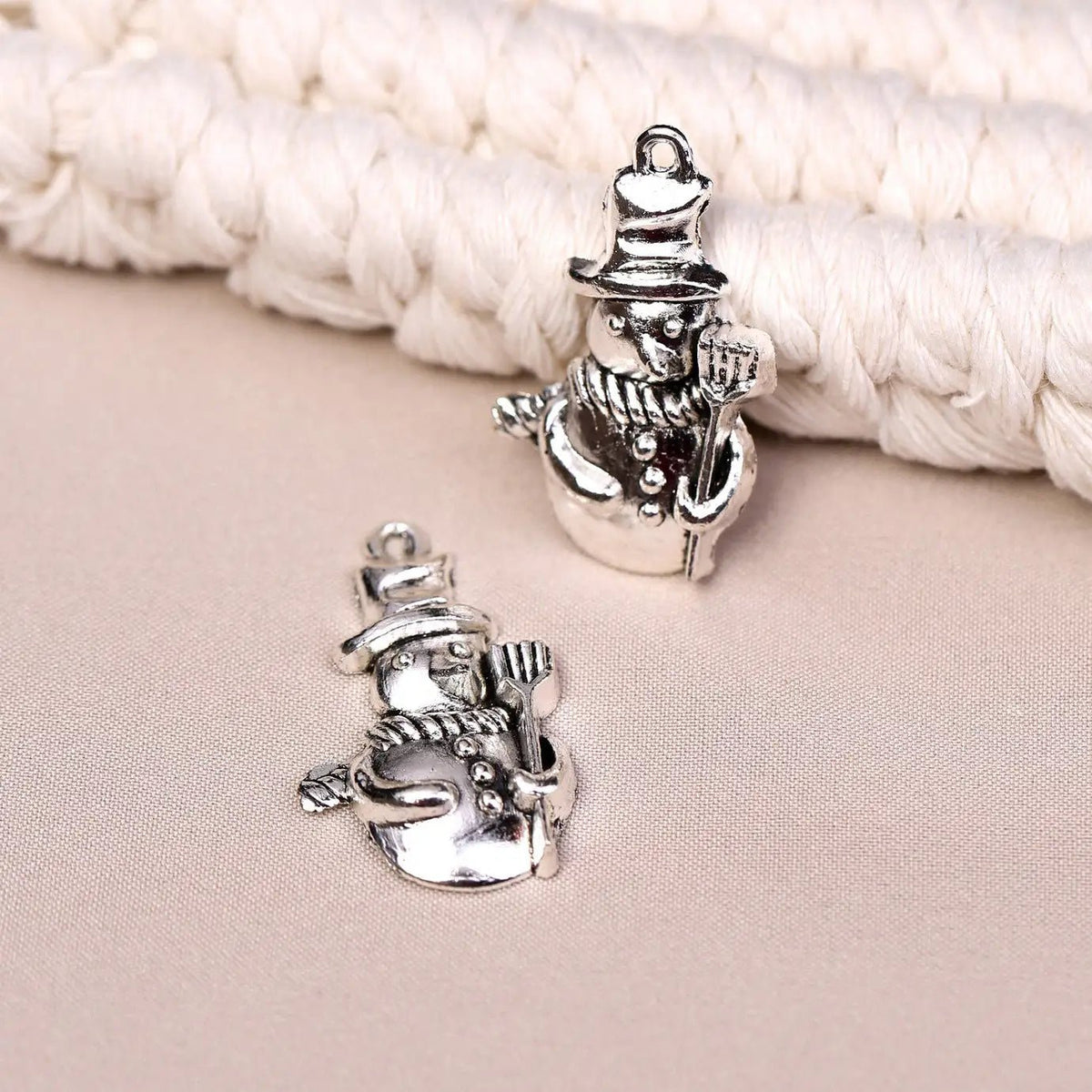 Christmas Snowman Metal Charms (6pcs) (MLB-007) - Printable Heaven