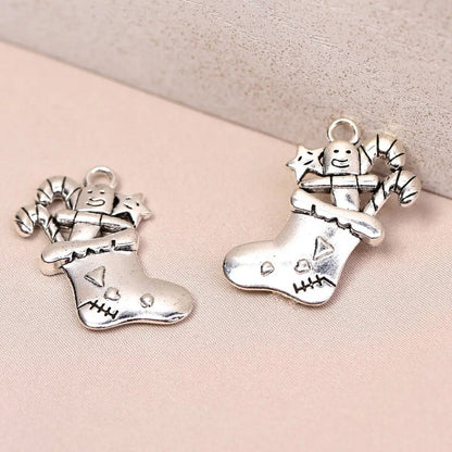 Christmas Stocking Metal Charms (6pcs) (MLB-009) - Printable Heaven