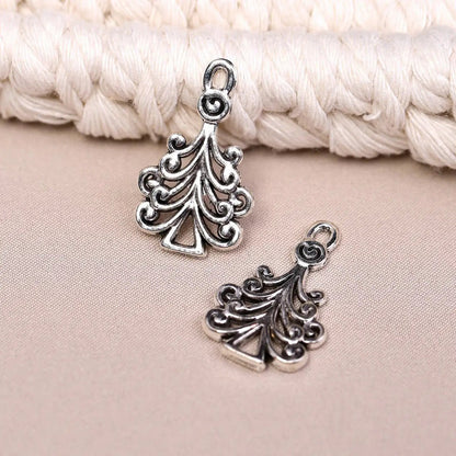 Christmas Tree Metal Charms (6pcs) (MLB-008) - Printable Heaven
