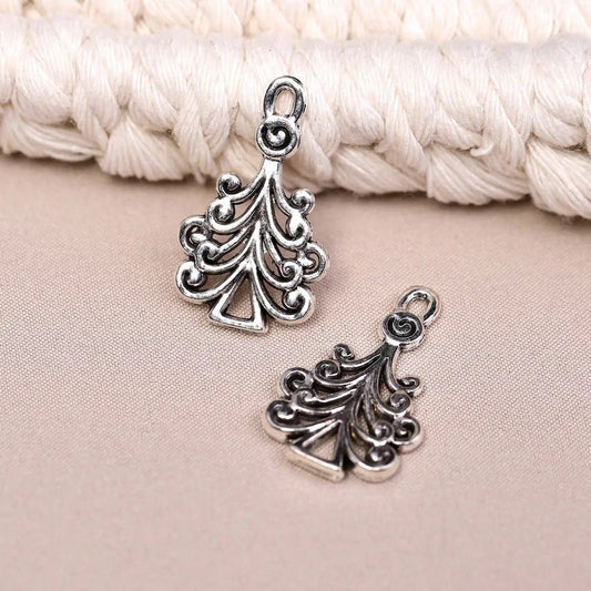 Christmas Tree Metal Charms (6pcs) (MLB-008) - Printable Heaven