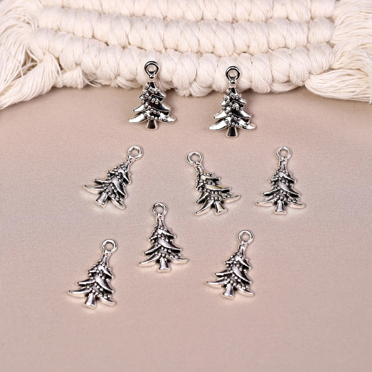 Christmas Tree Metal Charms (8pcs) (MLB-001) - Printable Heaven