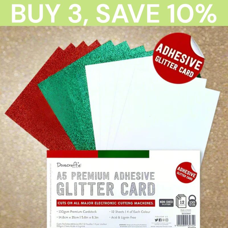 A5 Adhesive Glitter Sheets Festive (DCGCD047)