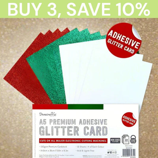 A5 Adhesive Glitter Sheets Festive (DCGCD047)