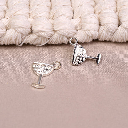 Cocktail Glass Metal Charms (8pcs) (MLB-014)