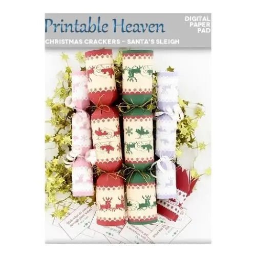 Download - Digital Paper Pad - Christmas Crackers - Santa's Sleigh - Printable Heaven