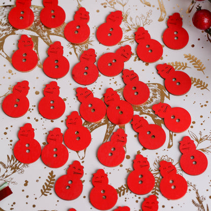 Create Christmas Wooden Shapes (30pcs) - Mini Snowman Red (PMA 174593)