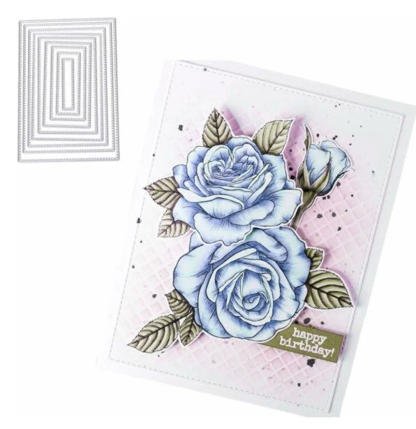 Printable Heaven Cutting Die Nesting Rectangles (9Pcs) (D128)