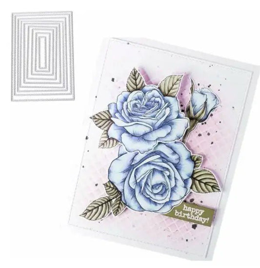 Printable Heaven Cutting Die Nesting Rectangles (9Pcs) (D128) - Printable Heaven
