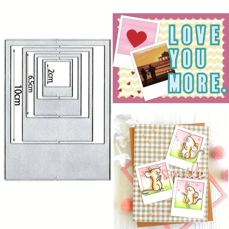 Printable Heaven Large Cutting Die Nesting Retro Polaroid Frames (D142)