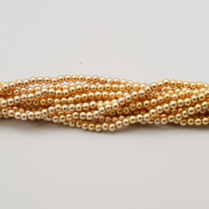 3mm Matt Gold Pearls (100pcs)