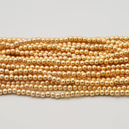 3mm Matt Gold Pearls (100pcs)