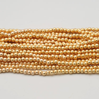 3mm Matt Gold Pearls (100pcs)