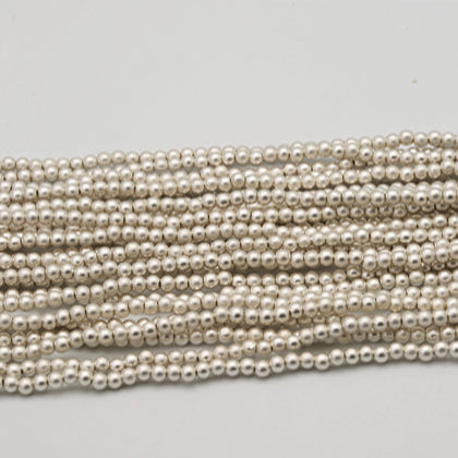 3mm Matt Silver Pearls (100pcs)