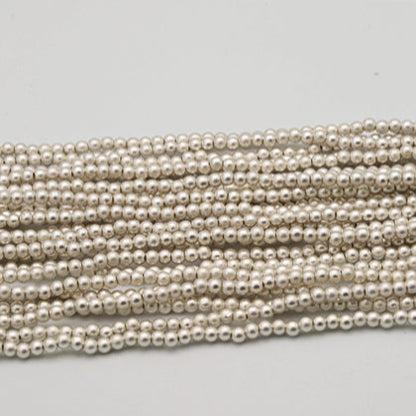 3mm Matt Silver Pearls (100pcs)