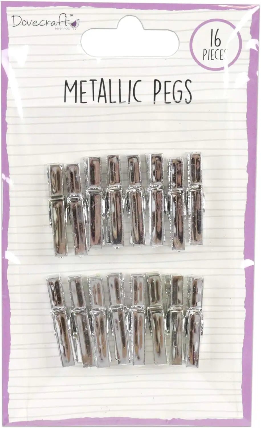 Dovecraft Metallic Pegs - Silver (DCBS172) - Printable Heaven