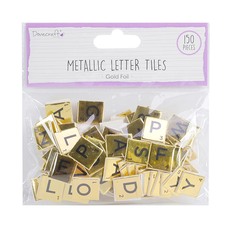 Dovecraft Essentials Metallic Letter Tiles - Gold (DCBS223)