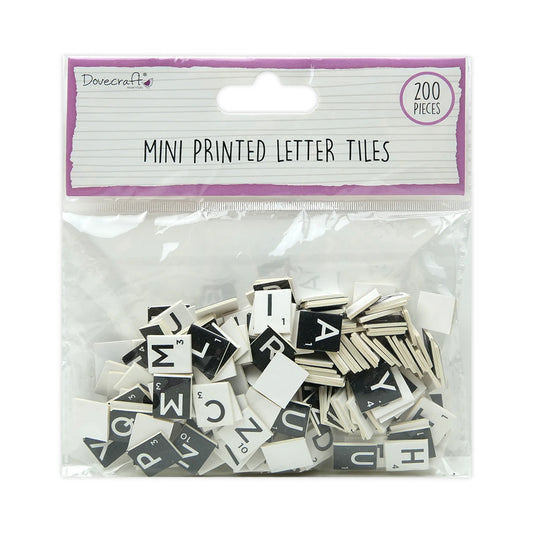 Dovecraft Mini Letter Tiles - Black & White (DCBS267)