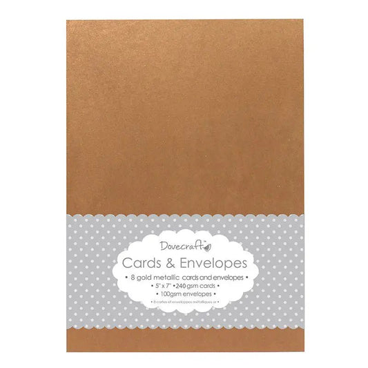 Metallic Gold 5x7 Cards & Envelopes (8pk) (DCCE001) - Printable Heaven