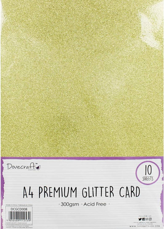 A4 Glitter Card Gold 300gsm 10 Sheets (DCGCD008)