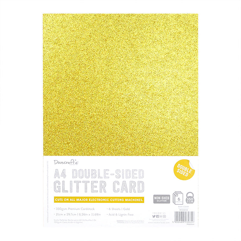 A4 Double Sided Gold Glitter 350gsm (DCGCD035)