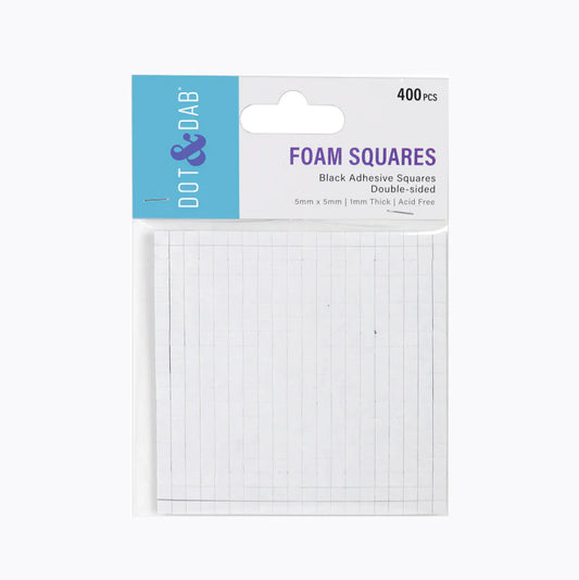 Dot & Dab Foam Squares 5x5mm x 1mm Black (Pack of 400) (DDADH020)