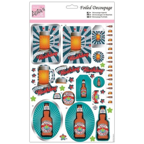 Foiled Decoupage - Birthday Beer