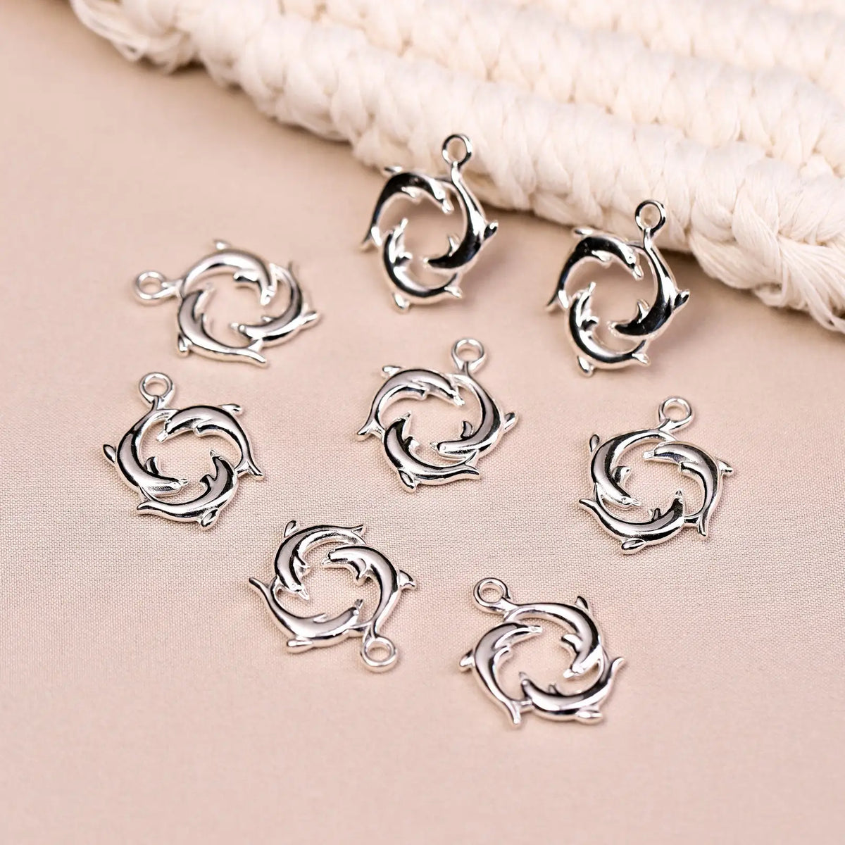 Dolphins Metal Charms (8pcs) (MLB-037) - Printable Heaven