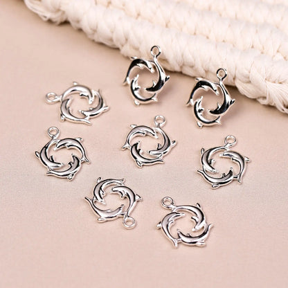 Dolphins Metal Charms (8pcs) (MLB-037) - Printable Heaven