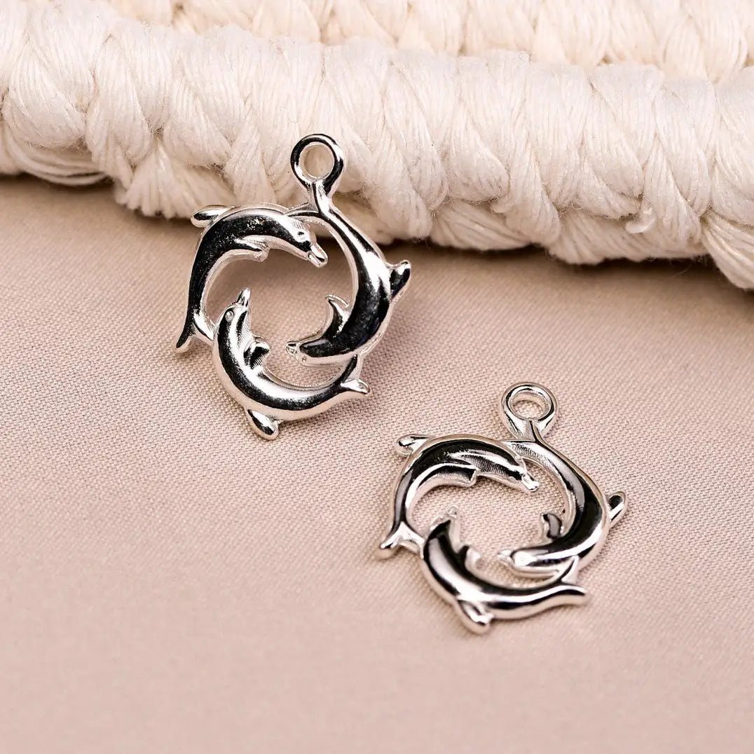 Dolphins Metal Charms (8pcs) (MLB-037) - Printable Heaven