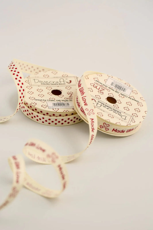 Dovecraft With Love Ribbon - Made with Love (2pk) - Printable Heaven